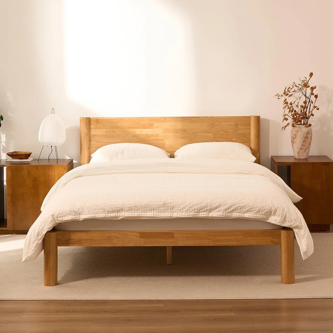 FLEXISPOT Hako G2 — Queen, Natural Oak finish, storage headboard