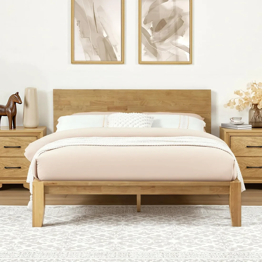 Softa Mikor — Queen, Natural, charging headboard