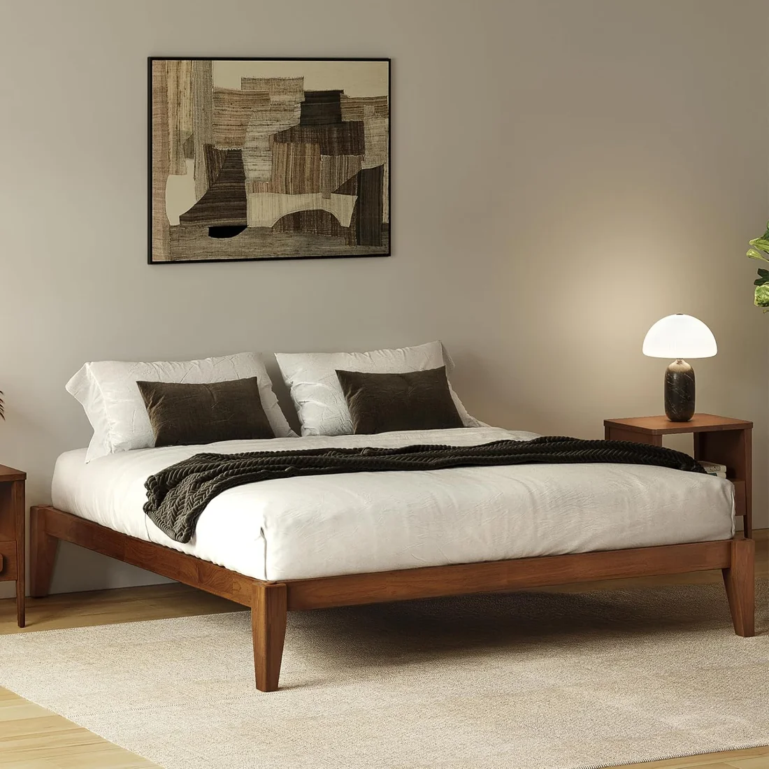 AllForWood Thor — Queen, Walnut finish, no headboard